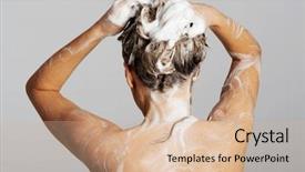 Presentation with hair - Amazing slide deck having shower and shampooing her hair backdrop and a lemonade colored foreground