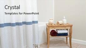  Presentation with bamboo - Slide deck having shower area with bamboo bench background and a light gray colored foreground