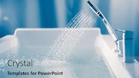  Presentation with stream - Amazing slide deck having shower-filling-a-bathtub backdrop and a light blue colored foreground