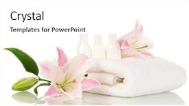  Presentation with lily - Amazing presentation theme having shower gel - beautiful lily with towel backdrop and a white colored foreground