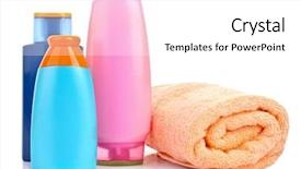  Presentation with beauty products - Audience pleasing presentation theme consisting of shower gel - bottles of health and beauty backdrop and a white colored foreground