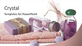  Presentation with essential oil - Colorful presentation enhanced with shower gel - essential oil and herbal soap backdrop and a white colored foreground