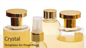  Presentation with beauty products - Amazing theme having shower gel - golden beauty products isolated backdrop and a yellow colored foreground