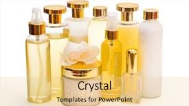  Presentation with beauty products - Cool new presentation theme with shower gel - golden collection of beauty backdrop and a  colored foreground