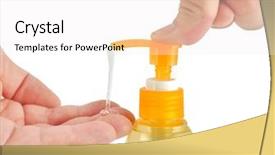  Presentation with shampoo - Colorful slide deck enhanced with shower gel - pouring shampoo in her hand backdrop and a white colored foreground