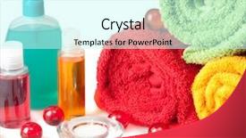  Presentation with spa white orchids black - Amazing PPT layouts having shower gel - spa accessory isolated on white backdrop and a  colored foreground