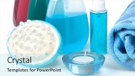  Presentation with spa - Amazing slide deck having shower gel - spa accessory backdrop and a  colored foreground