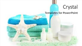  Presentation with life - Slide deck enhanced with shower gel - still life with terry towels background and a white colored foreground