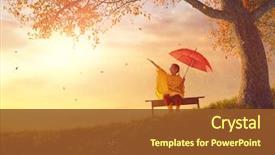  Presentation with rainfall - Colorful presentation theme enhanced with shower girl is wearing yellow backdrop and a tawny brown colored foreground