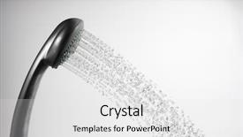  Presentation with water - Presentation theme with shower head is spraying water background and a white colored foreground