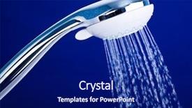  Presentation with blue water - Theme having shower head with running water background and a navy blue colored foreground