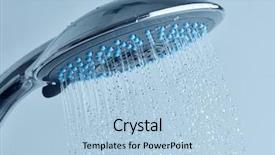  Presentation with water - Amazing presentation design having shower head with running water backdrop and a light blue colored foreground