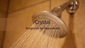  Presentation with save water shower head - Cool new presentation theme with shower head with water spraying backdrop and a coral colored foreground