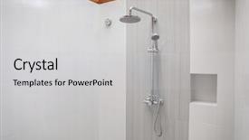  Presentation with bathroom - Audience pleasing slide set consisting of shower in modern hotel bathroom backdrop and a light gray colored foreground