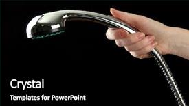  Presentation with black-hand - Slide set featuring shower in woman hand background and a black colored foreground