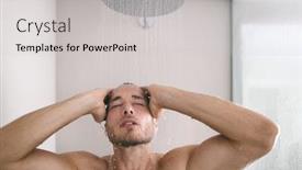  Presentation with skincare - Slides consisting of shower-man-taking-hot-bath background and a light gray colored foreground