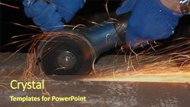  Presentation with orange - Beautiful presentation featuring shower of orange sparks backdrop and a tawny brown colored foreground