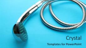  Presentation with blue - Amazing PPT theme having shower-on-blue-background backdrop and a cyan colored foreground