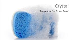  Presentation with foam - Amazing PPT theme having shower-sponge-with-soap-foam backdrop and a white colored foreground