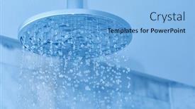  Presentation with head - Audience pleasing PPT layouts consisting of shower-turned-on-ceiling-shower backdrop and a light blue colored foreground