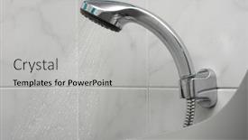  Presentation with water - PPT layouts featuring shower-with-flowing-water background and a light gray colored foreground