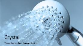  Presentation with water - Slide set consisting of shower with running water background and a light blue colored foreground