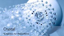  Presentation with water - PPT theme consisting of shower with running water background and a light blue colored foreground