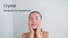  Presentation with relaxing - Slides having shower woman showering relaxing hot background and a light gray colored foreground