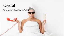  Presentation with bed - PPT theme featuring shower wrapped in blanket wear background and a white colored foreground
