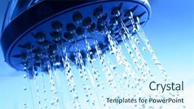  Presentation with fresh water - PPT layouts enhanced with water jet - fresh shower background and a cool aqua colored foreground