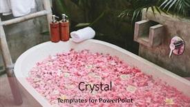 Presentation with beauty products - Cool new presentation design with showers flowers - bath tub with flower petals backdrop and a coral colored foreground
