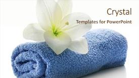  Presentation with blue flower - PPT layouts featuring showers flowers - blue towel with flower isolated background and a cream colored foreground
