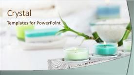  Presentation with treatment - PPT layouts enhanced with showers flowers - composition of spa treatment background and a sky blue colored foreground