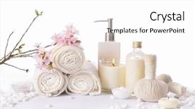  Presentation with cherry - Colorful slide deck enhanced with showers flowers - spa bath setting with cherry backdrop and a white colored foreground