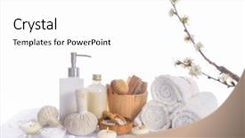  Presentation with cherry - Slide set consisting of showers flowers - spa bath setting with cherry background and a white colored foreground