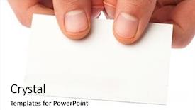  Presentation with black hand - PPT theme having showing a card on white background and a cream colored foreground