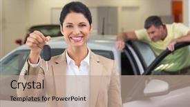  Presentation with car key - Slide deck consisting of showing a customer car key background and a coral colored foreground