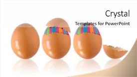  Presentation with egg - Beautiful slides featuring showing a easter fantasy backdrop and a white colored foreground