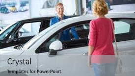  Presentation with potential - PPT theme with showing a new car model background and a light gray colored foreground