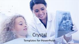  Presentation with dentist xray - Presentation design enhanced with showing a patient an xray background and a light blue colored foreground