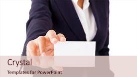  Presentation with business card - Cool new presentation theme with showing and handing a blank backdrop and a lemonade colored foreground