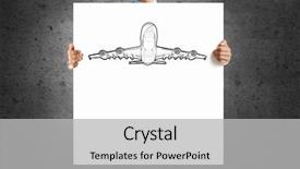  Presentation with airplane queuing on runway - Theme enhanced with showing banner with airplane design background and a light gray colored foreground