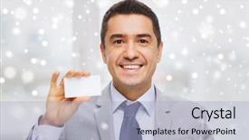  Presentation with office mix of people - PPT theme having showing blank white visiting card background and a light blue colored foreground