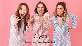  Presentation with aggression - Cool new PPT layouts with showing clenched fists during sleepover backdrop and a coral colored foreground