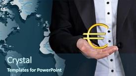  Presentation with success business - Theme having showing currency on world map background and a  colored foreground