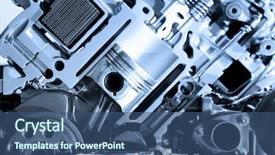  Presentation with automotive - Slide set having showing details of automotive engine background and a ocean colored foreground