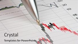  Presentation with financial report - Presentation design with showing diagram on financial report background and a  colored foreground