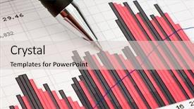  Presentation with financial report - PPT theme having showing diagram on financial report background and a lemonade colored foreground