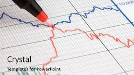  Presentation with financial analysis - Theme enhanced with showing diagram on financial report background and a  colored foreground
