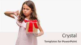  Presentation with gift - Colorful PPT theme enhanced with showing dislike with thumbs down backdrop and a  colored foreground